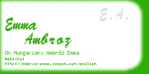 emma ambroz business card