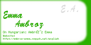 emma ambroz business card